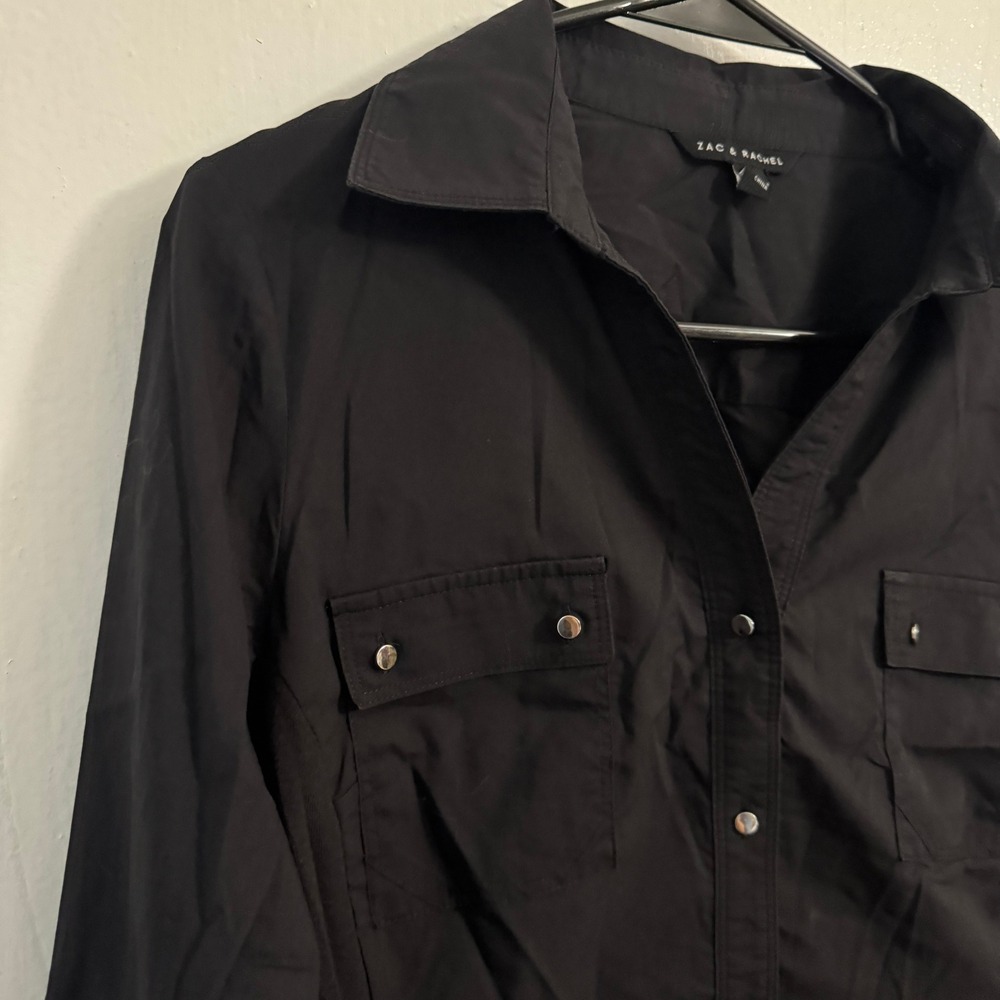 Chic Black M Shirt Cotton Elevated Basic Minimali… - image 6